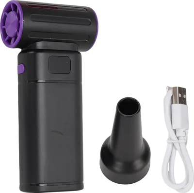Immagine prodotto di Spolverino elettrico ad alta velocità con ricarica USB Soffiatore portatile multifunzionale con illuminazione per esterni Nero