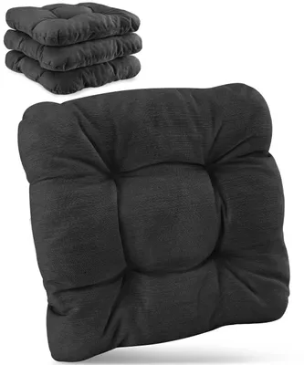 Produktbild von Beautissu 4er Set Premium Stuhlkissen Anthrazit HighLux SK, 40x40x8cm