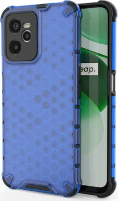 Produktbild von Mobigear Honeycomb  Realme C35 Hülle Hardcase Backcover Stoßfest - Blau