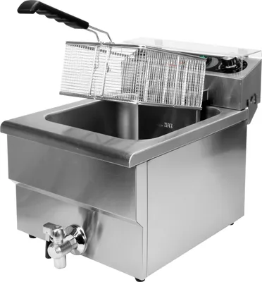 Image de Friteuse Gastro 1x12L avec robinet de vidange 5000W 550x365x400mm 380-400V