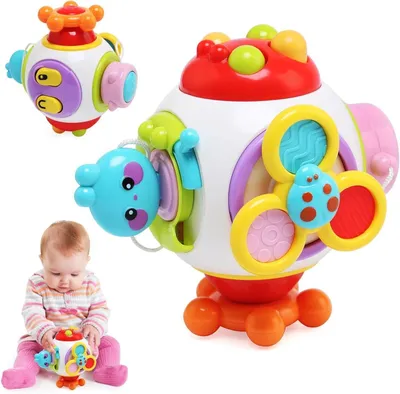 Produktbild von Aktivitätswürfel für Babys – Motorikspielzeug – Förderung der Feinmotorik – 6-in-1-Lernspielzeug – 15 x 13 x 12 cm – Mehrfarbig