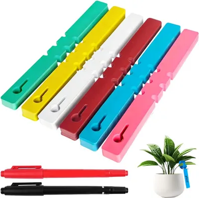 Imagen del producto de Letreros para plantas, juego de 300 unidades, resistentes a la intemperie, de 21 x 2 cm, con 2 rotuladores, para el jardín
