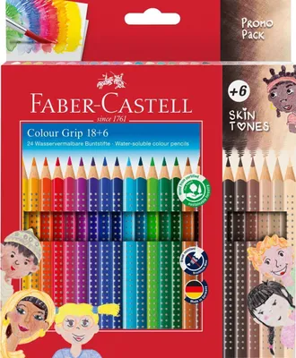 Produktbild von FABER-CASTELL Colour Grip Skin Tones Buntstifte farbsortiert, 24 St.