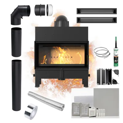 Immagine prodotto di Camino KRATKI FLOKI M 10kW EKO Ø200 Nero Set di installazione