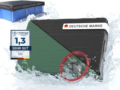 Obrázek produktu pro Obdélníková plachta na bazén, rozměry 400 x 200 cm | Plachta na bazén 2 v 1, vyrobená z PE materiálu o hmotnosti 200 g/m²