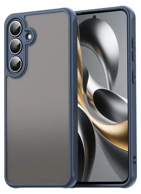 Produktbild von Matte Hülle für Samsung Galaxy S25 FE Stoßfest Matt Back Cover in Blau