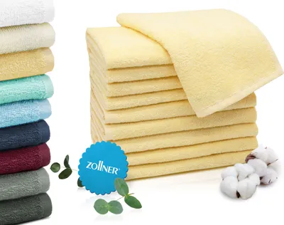 Produktbild von 10er Set Gästehandtücher 30x50 cm, 100% Baumwolle, gelb
