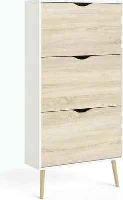 Immagine prodotto di Scarpiera Oslo bianco / struttura in rovere