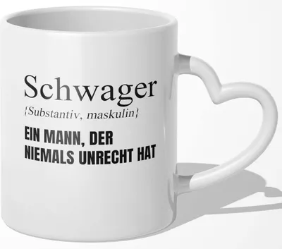 Produktbild von 22Feels Schwager Geschenk Hochzeit Idee Männer Tasse Weihnachten Geburtstag Haferl Kaffeetasse Bester Familie (Herzhenkel Weiss)