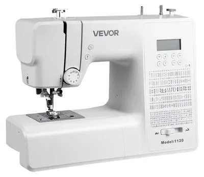 Produktbild von VEVOR Computerisierte Nähmaschine, 60 Stichanwendungen, mit LED-Bildschirm, Fußpedal und LED-Licht, robuster Metallrahmen, digitale Nähmaschine mit leistungsstarkem Motor für Handarbeiten und Reparaturen, 36W-a, 200 Stiche