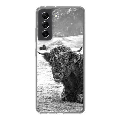 Produktbild von MuchoWow® Handyhülle Schutzhülle Hülle für Samsung Galaxy S21 FE Schottischer Highlander - Berg - Tiere Silikon Softcase Handy Hülle - Mobiltelefonhülle
