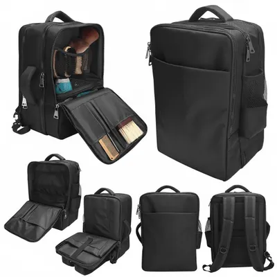 Produktbild von Friseurrucksack schwarz geräumig – Friseurtasche für Werkzeuge Pakis