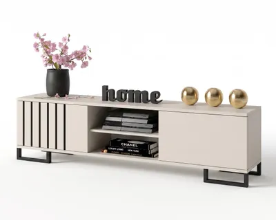 Produktbild von Fernsehschrank TV-Lowboard KING STEHEND Cashmere/Cashmere 120cm, KI-generiertes Bild
