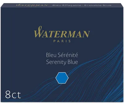 Produktbild von WATERMAN Standard Großraum Tintenpatronen blau löschbar (8 Patronen)
