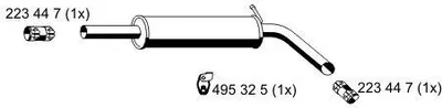 Produktbild von ERNST 645072 Mittelschalldämpfer Schalldämpfer für VW POLO (9N) für SEAT Ibiza III Schrägheck (6L) für SKODA Fabia I Combi (6Y5) FABIA (6Y2)