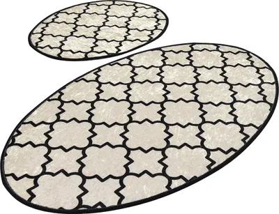 Produktbild von Bosdela Ovales 2-Teiliges Badezimmerteppich-Set, WC-Vorleger-SetMug White