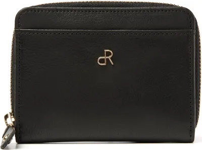 Produktbild von dR Amsterdam Kleine Ledergeldbörse für Frauen mit RFID | Kartenetui mit Reißverschluss Milan - 28184 Black