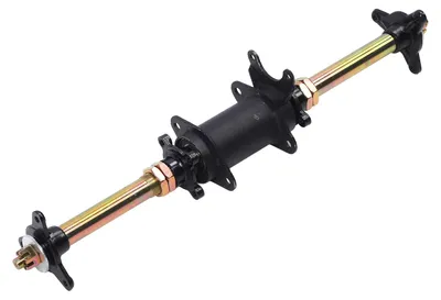 Produktbild von Go Kart Hinterachse, 610 mm, Stahllegierung mit Kettenradhalter, Bremsscheibennabenflansch für ATV Drift Trike