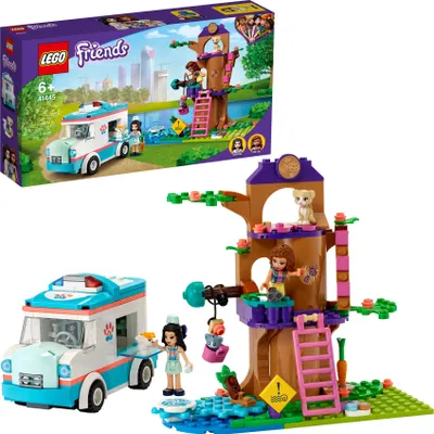Produktbild von LEGO 41445 Friends Tierrettungswagen Spielzeugauto mit Olivia und Emma Mini Puppen