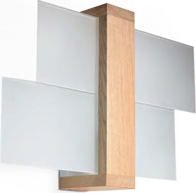 Image de Applique FENIKS 1 bois naturel 1xE27 15W bois/verre 30x12x43cm Sollux Lighting