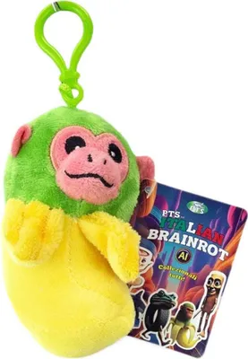 Produktbild von Chimpanzini Bananini Plüsch Bagclip - ca. 13 cm