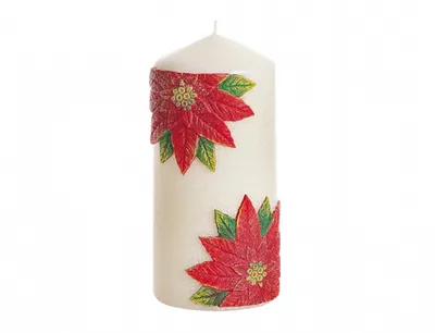 Obrázek produktu pro Nohel Garden Svíčka CHRISTMAS FLOWER DEKOR VÁLEC vánoční d6x13cm