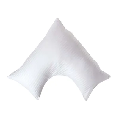 Produktbild von HOMESCAPES Damast Kissenbezug V Form Fadenzahl 330 weiß