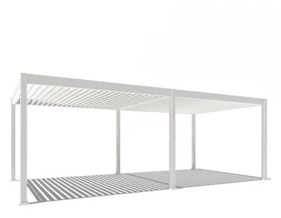 Immagine prodotto di Pergola elettrica Weide E-Deluxe interamente in alluminio, 3,6x7,2 m, con tetto a lamelle bianco