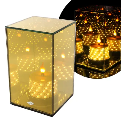 Zdjęcie produktu dla Niski znicz LED LUSTRO 3D na baterie - 20 cm