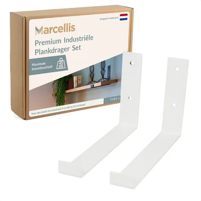 Productafbeelding van Robuuste set wandmontagebeugels voor planken van 25 cm