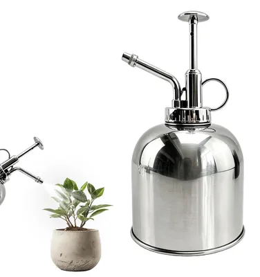 Gießkanne 0,45 l Edelstahl Sprühflasche silber