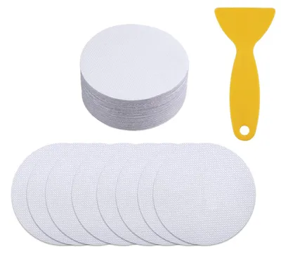 Produktbild von Rutschfeste Aufkleber - Rund und transparent - Für Badewanne und Dusche - 20 Stück Ø 10 cm mit Schaber