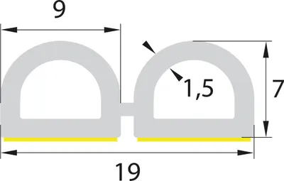 Produktbild von DP13 EPDM Moosgummi Halbrundprofil D Profil 9x7,5 mm selbstklebend Dichtung
