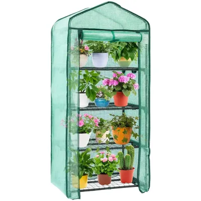 Zdjęcie produktu dla Mini Szklarnia Ogrodowa Balkonowa Folia Regał na Balkon 4 półki 70x50x160