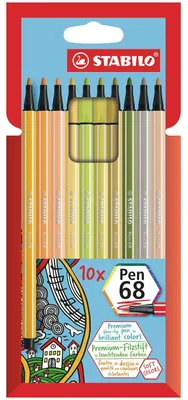Immagine prodotto di STABILO 6810-22 STABILO penna a punta in fibra 68, confezione da 10 nuovi colori