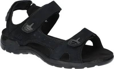 Produktbild von AMERICAN CLUB CY151 Herrensandalen aus Leder, Echtleder Sandalen, Sandalen mit Klettverschluss Schwarz 41