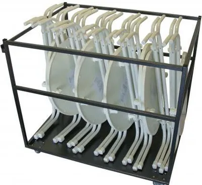 Produktbild von Gastro Uzal Stehtisch Wagen Bistrotisch Bartisch Bistro 4-Fuß rund Klappbar Tischwagen