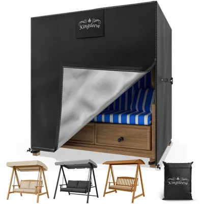 Image de Kingsleeve® Housse de protection pour chaise de plage, résistante à l'hiver, 120 x 90 x 160/140 cm, imperméable, résistante aux UV, housse pour fauteuils de plage