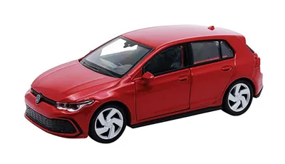 Produktbild von Volkswagen Golf 8 GTI aus Metall Modellauto VW mit Rückzugmotor Modell Auto Spielzeugauto 49 (Rot-Metallic)