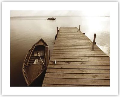 Produktbild von Poster - Poster ohne Rahmen - Brücke Boot Sepia - 50x40 cm - Wand Bild - Wanddeko - Wandbilder - Kunstposter - Wandposter - Bilder - Kunstdruck - Wanddekoration - Wandbild - P2XAA50x40-4135