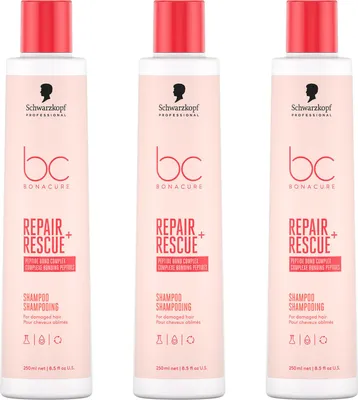 Produktbild von BC Bonacure Repair Rescue Shampoo 3x250 ml