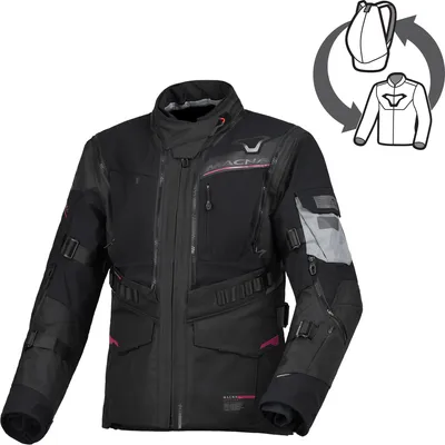 Zdjęcie produktu dla Macna Flexodus, wodoodporna damska kurtka motocyklowa z materiału tekstylnego, kolor: czarny, rozmiar: L