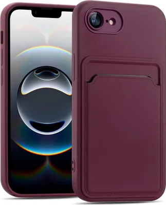 Produktbild von Handyhülle für iPhone 17e / iPhone 16e Hülle Silikon Case Schutzhülle mit Kartenfach Slim Cover, Raspberry
