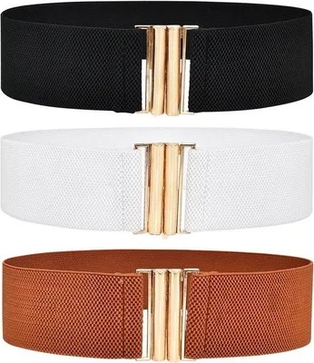 Produktbild von Breite Stretch-Elastik-Tailleband für Damen - Vintage Cinch-Gürtel mit Schnalle