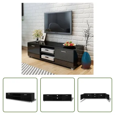 Produktbild von The Living Store TV-Schrank Hochglanz-Schwarz 140x40,5x35 cm