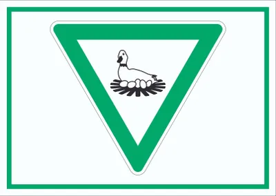 Produktbild von Brutgebiet für Zugvögel Symbol Schild A4 (210x297mm)