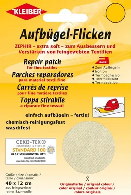 Produktbild von KLEIBER Zephir-Aufbügel-Flicken 400 x 120 mm creme