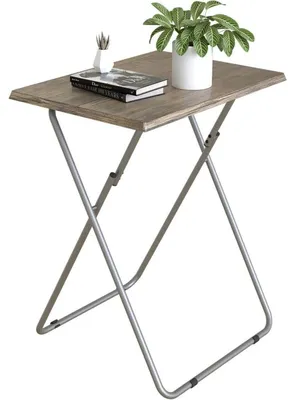 Produktbild von Klappbarer Beistelltisch Industriestil Metallrahmen Schwarz 37x47x66cm