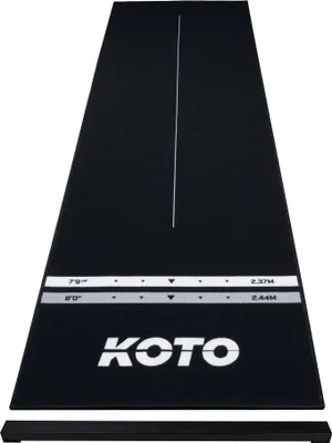 Produktbild von KOTO - Dartteppich Mit Oche Checkout Schwarz 285 x 80 cm, Dartmatte, Score Indikator, Rutschfeste Dartmatte