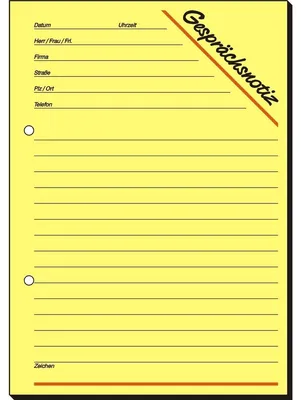 Produktbild von SIGEL GE513 Gesprächsnotizen, Papier gelb, A5, 50 Blatt